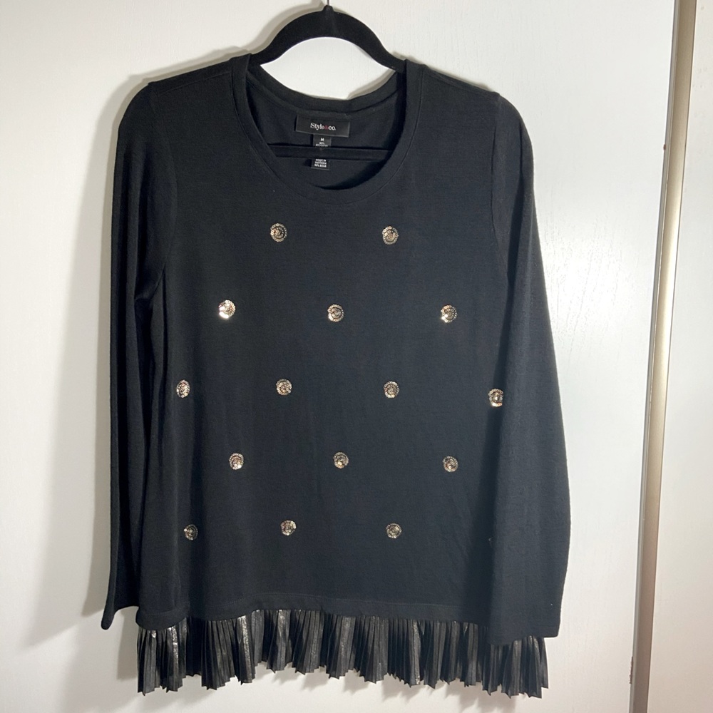 NWOT Style &Co Sequence Detail Faux Fringe Hemline